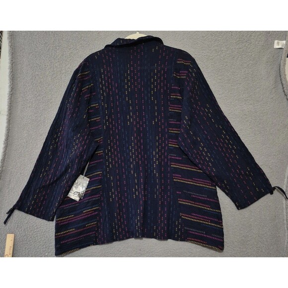 NWT Habitat Women's Cotton Blend Multicolor Crinkle Button Tunic Shirt XXL - Picture 7 of 9